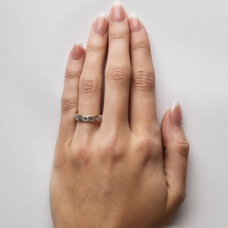 14CT WHITE DIA CELTIC WED